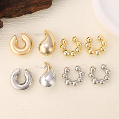 The Golden Hour Stack – 4-Piece Pierced + Cuff Set