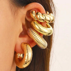 The Power Stack – 4-Piece Pierced + Cuff Set