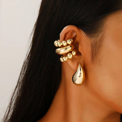 The Golden Hour Stack – 4-Piece Pierced + Cuff Set